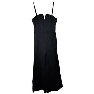 Flying Tomato Black Jean Jumpsuit, Wide Leg, Size Large